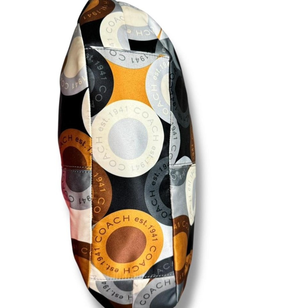 Y2k Coach‎ Soho Lynn Hobo Op Art Medallion Scarf Print Glam Shoulder Bag - Picture 5 of 8